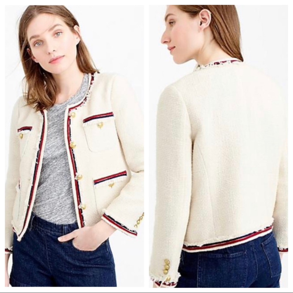 J. Crew Fringe Tweed Jacket